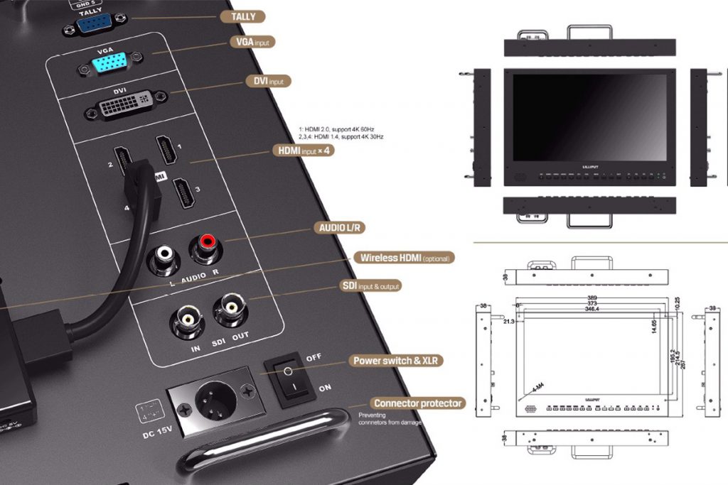 Lilliput BM280 Monitör Arka Panel Bağlantıları