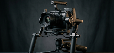 Gimbal üzerine monte edilmiş full-frame sinema kamerası gövdesi